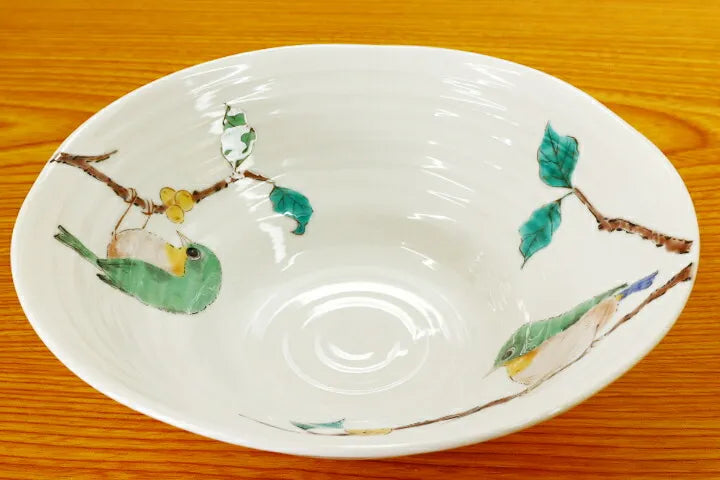 Seiko Kiln Kutani Japanese White-eye Bird Bowl