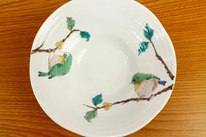 Seiko Kiln Kutani Japanese White-eye Bird Bowl