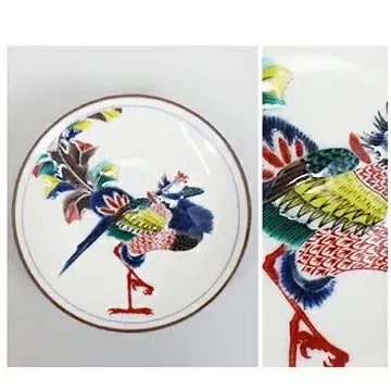 Seiko Kiln Kutani Bean dish (Ancient Kugu color painting, phoenix script)