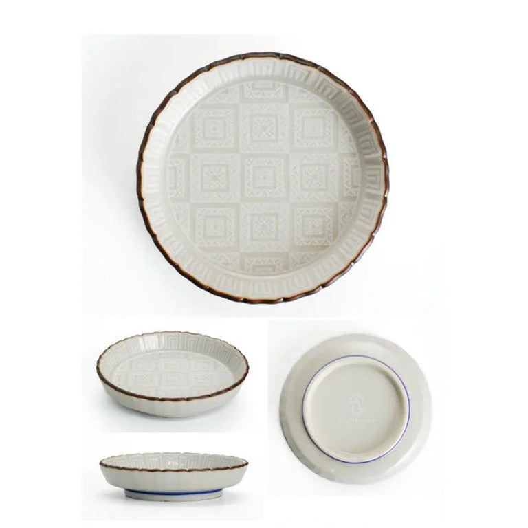 Hachi-kutani Cobbled Patterned Round Small Plate