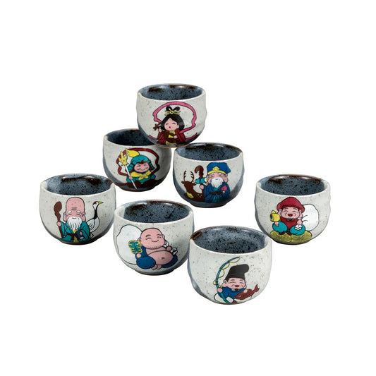 Kutani Seven Lucky Gods Guinomi Sake Cup