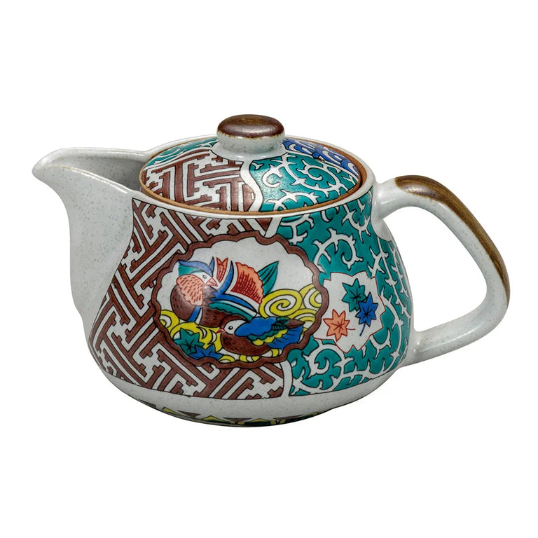 Ko-Kutani Floral and Bird Japanese Teapot