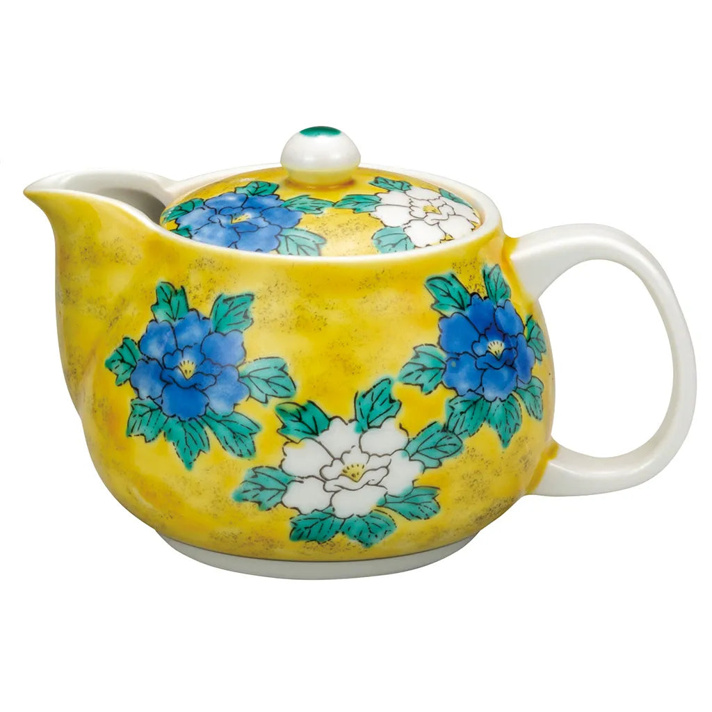 Kutani Yoshidaya Peony Japanese Teapot