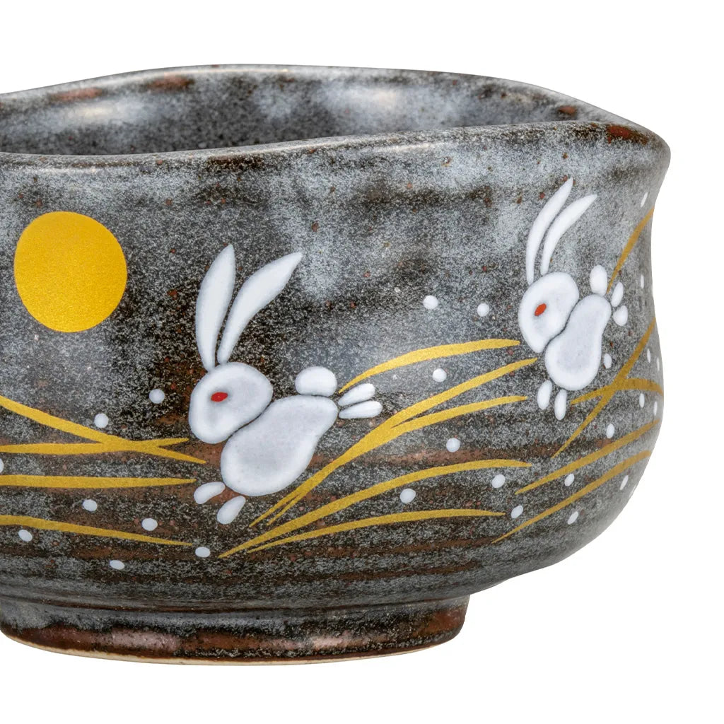 Kutani Jumping Rabbit Yunomi Japanese Teacup