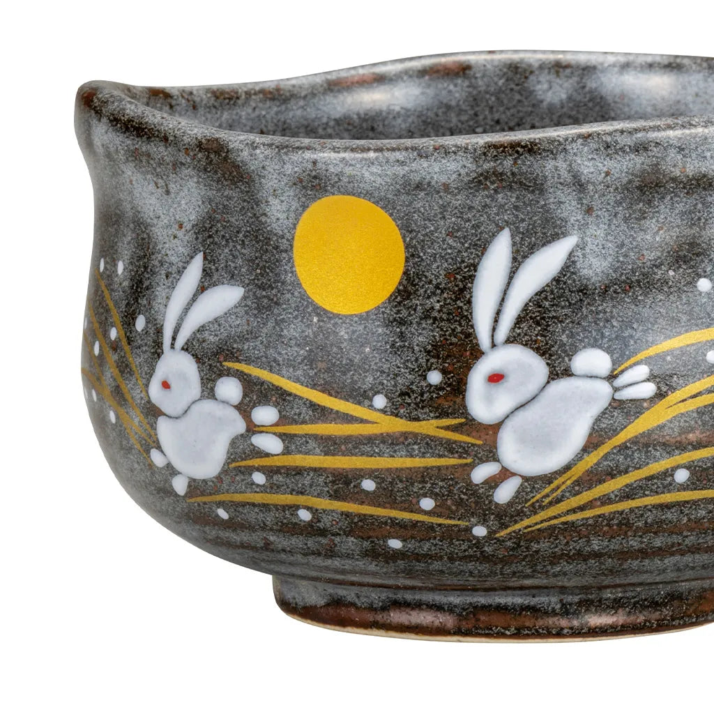 Kutani Jumping Rabbit Yunomi Japanese Teacup