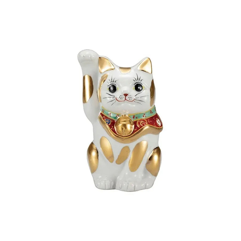 Kutani gold-colored porcelain Lucky Cat