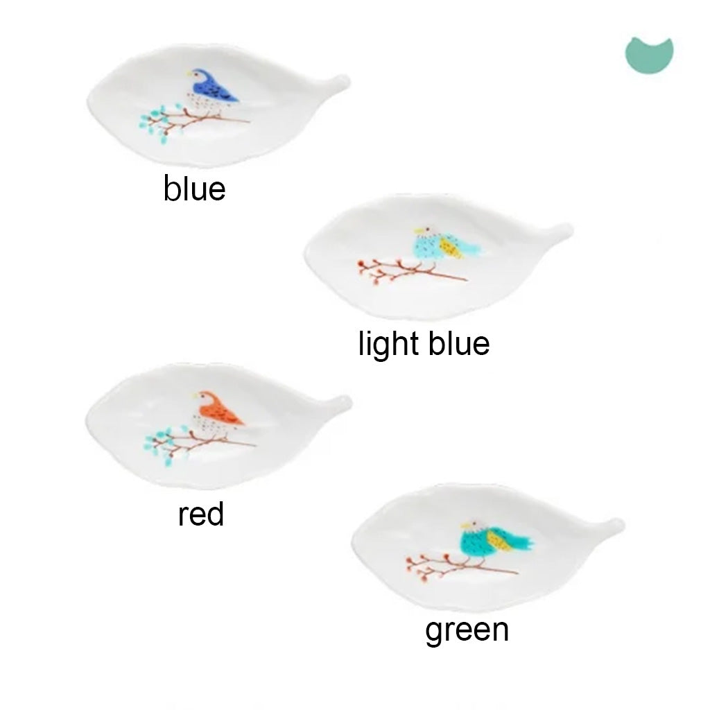 Harekutani Bird and Tree Leaf Small Plate set (4pcs)