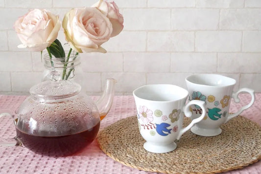 Harekutani Flower and Bird (blue) Mug