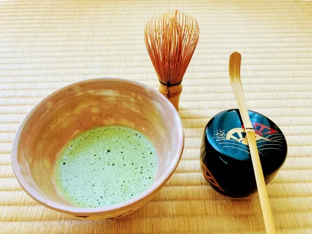 Japanese tea set with matcha