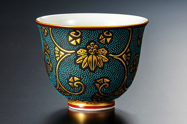 Ko-Kutani Ao-de Bowl with Japanese Banana Leaf Motifs
