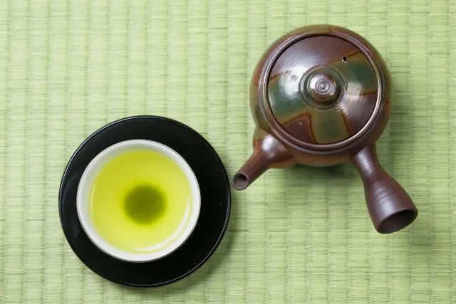 Japanese tea set with tea