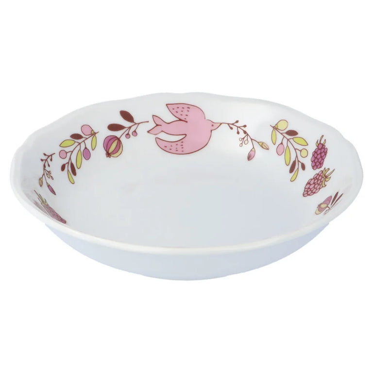 Harekutani Fruit and Bird (pink) Bowl