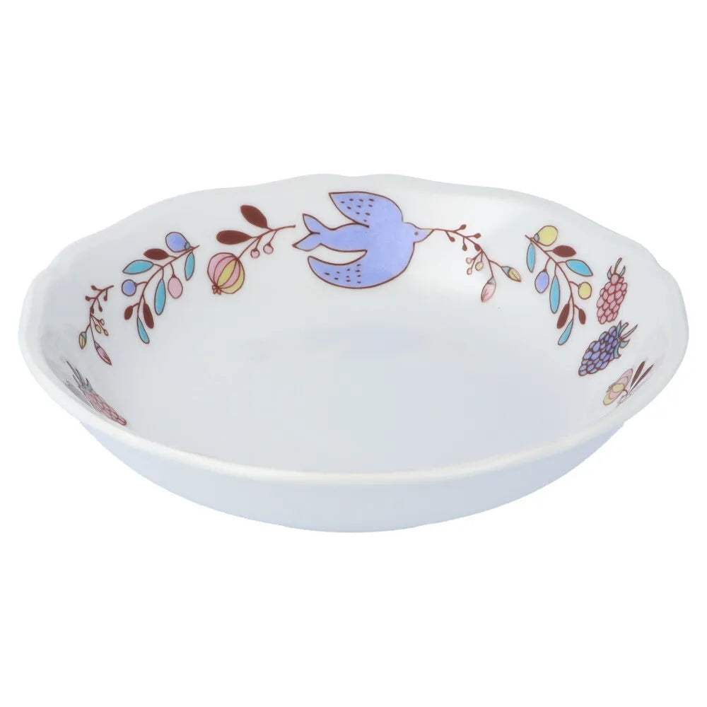 Harekutani Fruit and Bird (Blue) Bowl