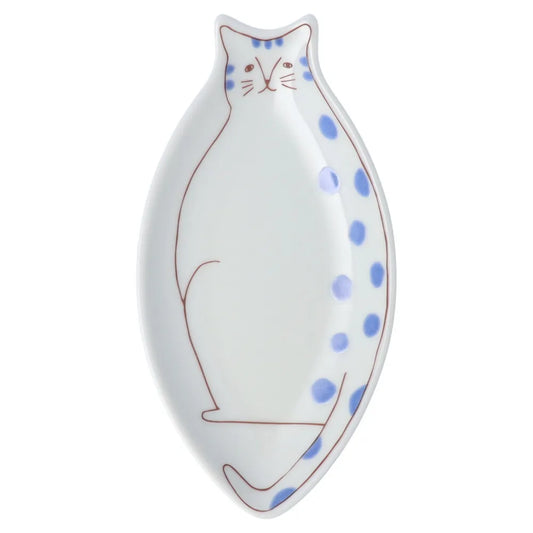 Harekutani Cat (blue) Small Plate