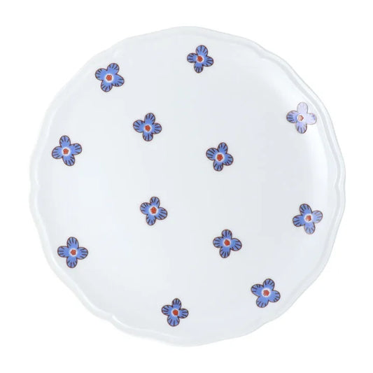 Blue small flowers medium plate