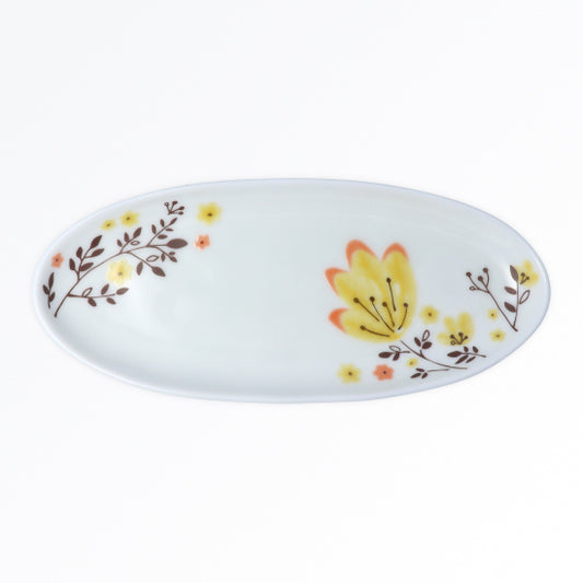 Oval medium plate for yellow flowers