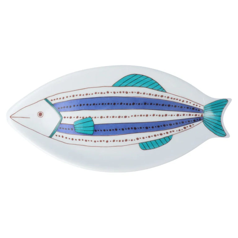 Harekutani Fish (blue) Medium Plate