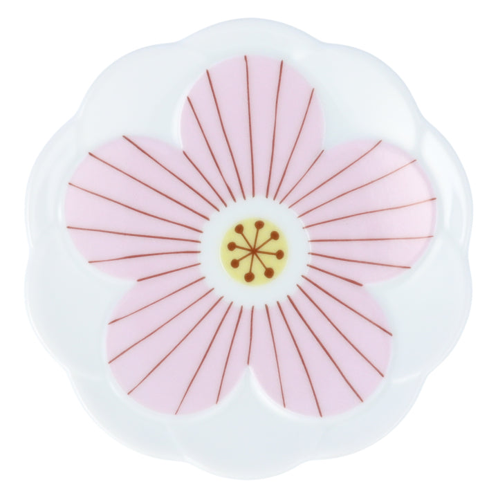 pink colored flower small plate