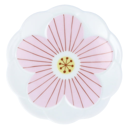 pink colored flower small plate