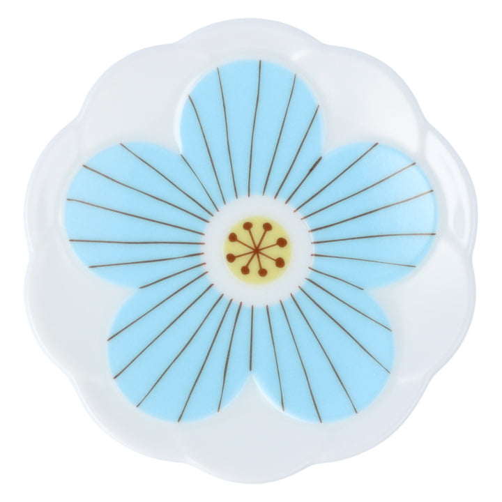 Blue colored flower small plate