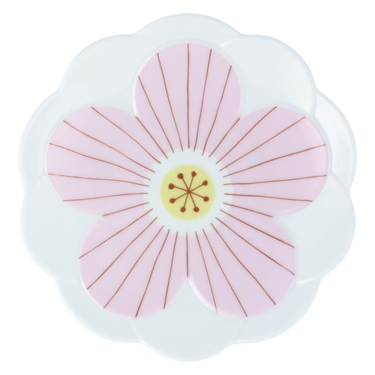 Pink colored flower medium plate