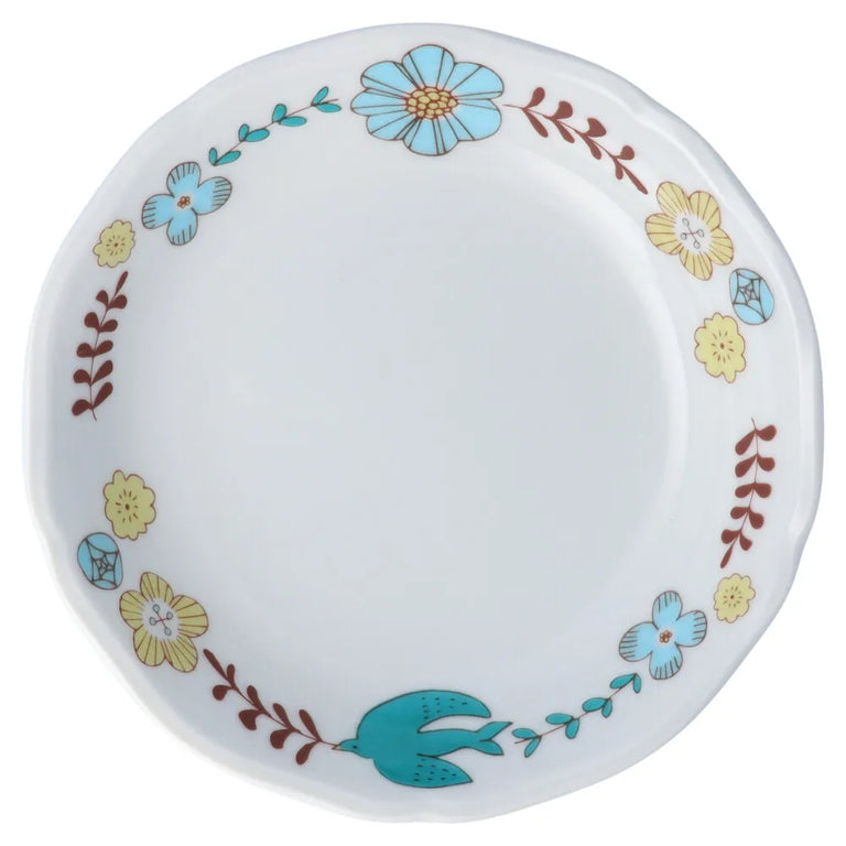 Harekutani Flower and bird (blue) Bowl