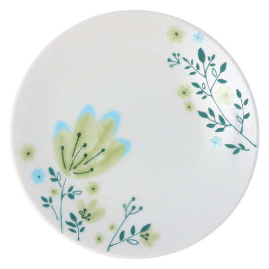 Green flowers medium plate