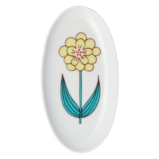 Small oval plate foryellow flower