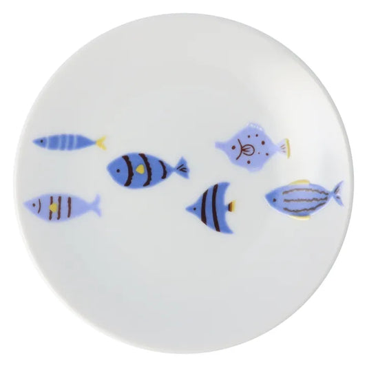 Harekutani Blue fish Medium Plate