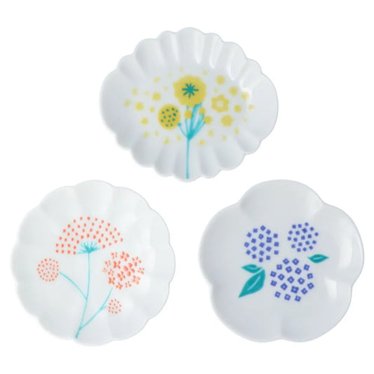 Harekutani Flower Small Plate set (3pcs)