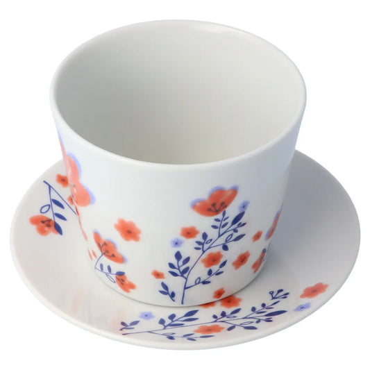 Harekutani Spring flowers (red) Cup and Saucer