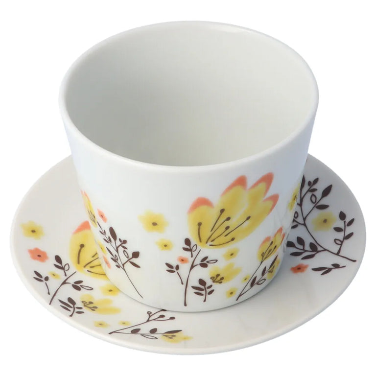 Harekutani Spring flowers (yellow) Cup and Saucer