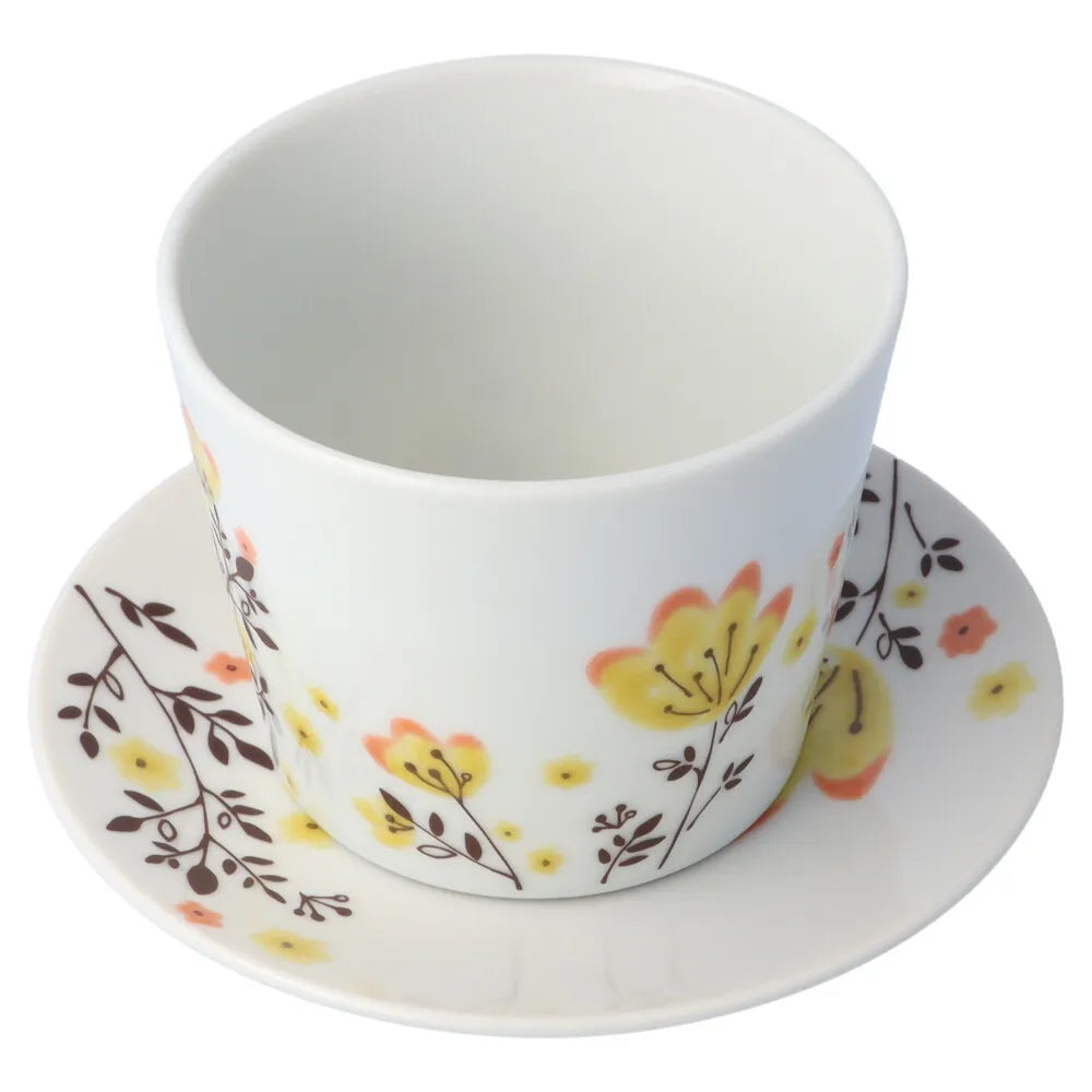 Harekutani Spring flowers (yellow) Cup and Saucer