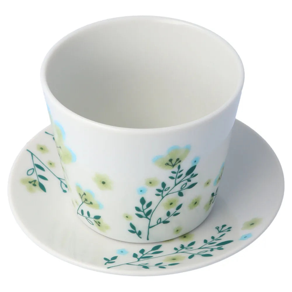 Harekutani Spring flowers (green) Cup and Saucer