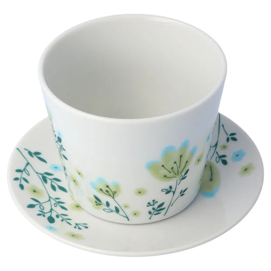 Harekutani Spring flowers (green) Cup and Saucer