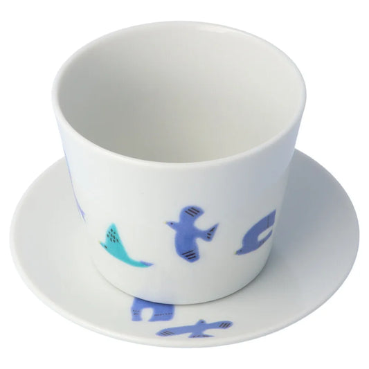 Harekutani bluebird (Sialia spp.) Cup and Saucers