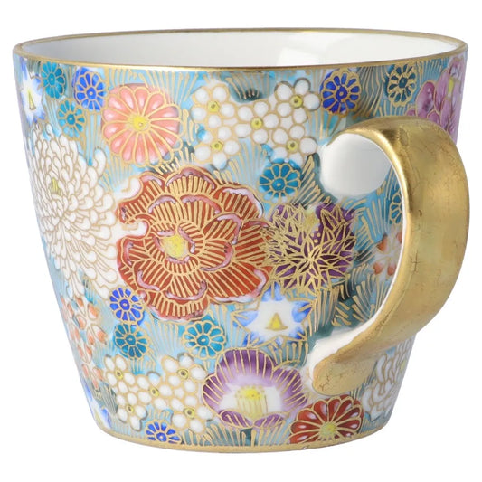 Taishi Kiln Kutani Golden Hanazume Mug