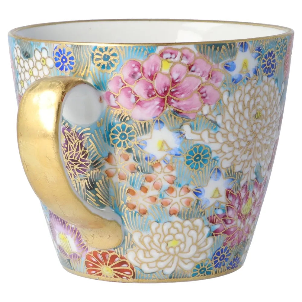 Taishi Kiln Kutani Golden Hanazume Mug