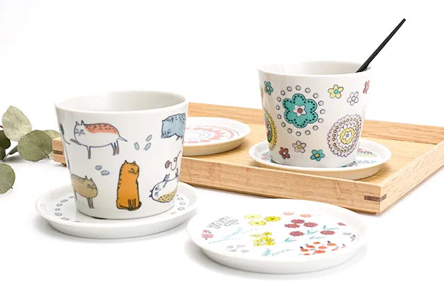 Harekutani Cat Cup and Saucers