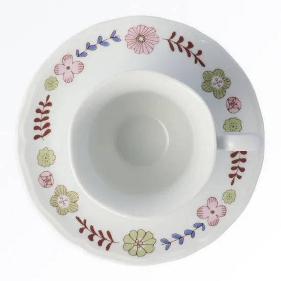 Harekutani Flower and bird (pink) Cup and Saucers