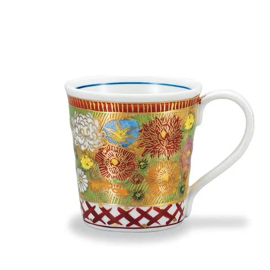 Kouyou Kiln Kutani Golden Hanazume Mug