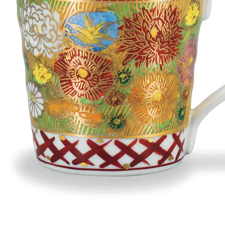 Kouyou Kiln Kutani Golden Hanazume Mug