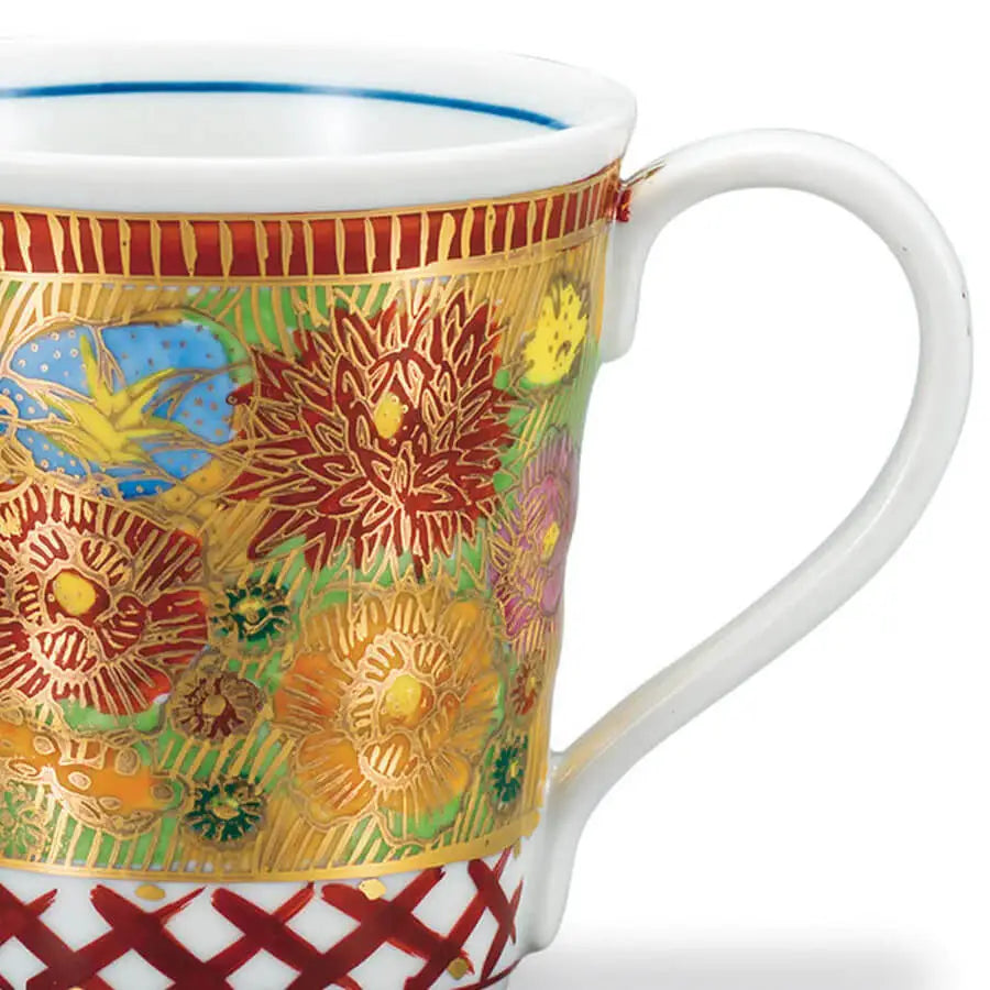 Kouyou Kiln Kutani Golden Hanazume Mug