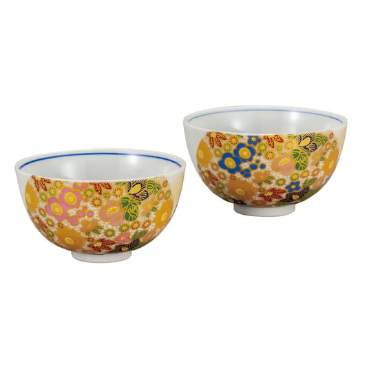 Kutani Golden Hanazume Rice Bowl