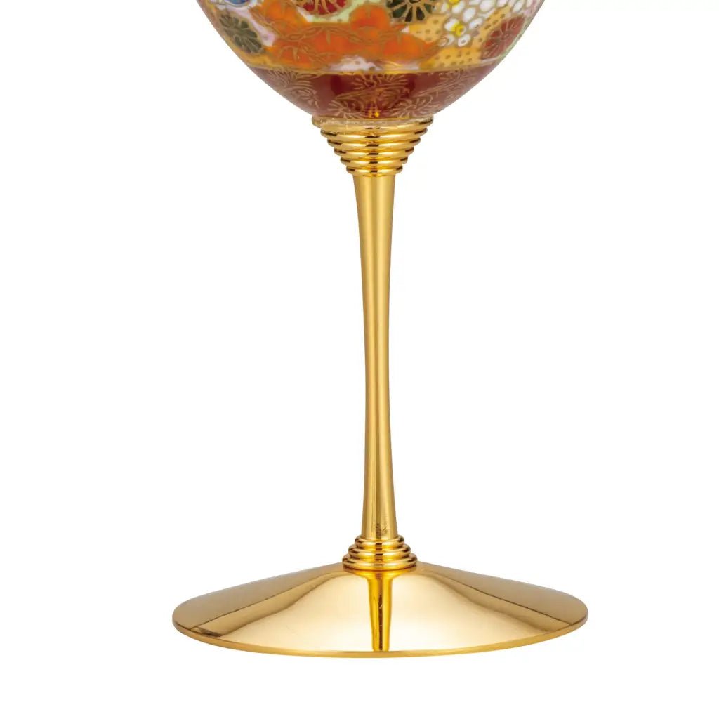 Kutani Hanazume Wine Glass