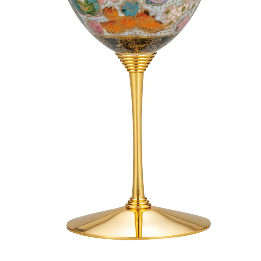 Kutani Hanazume Wine Glass