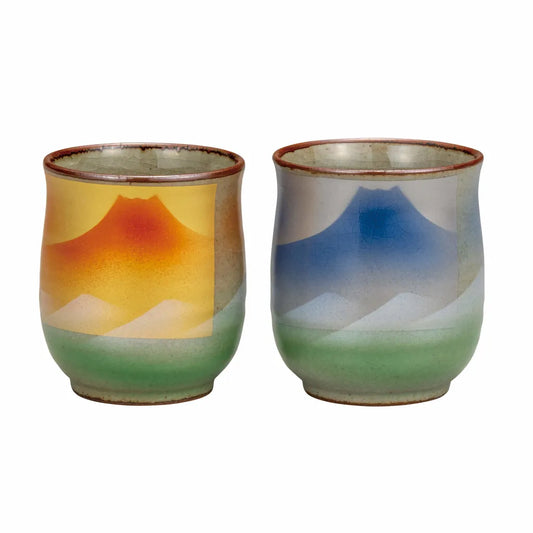 Kutani Mt.Fuji Yunomi Japanese Teacup