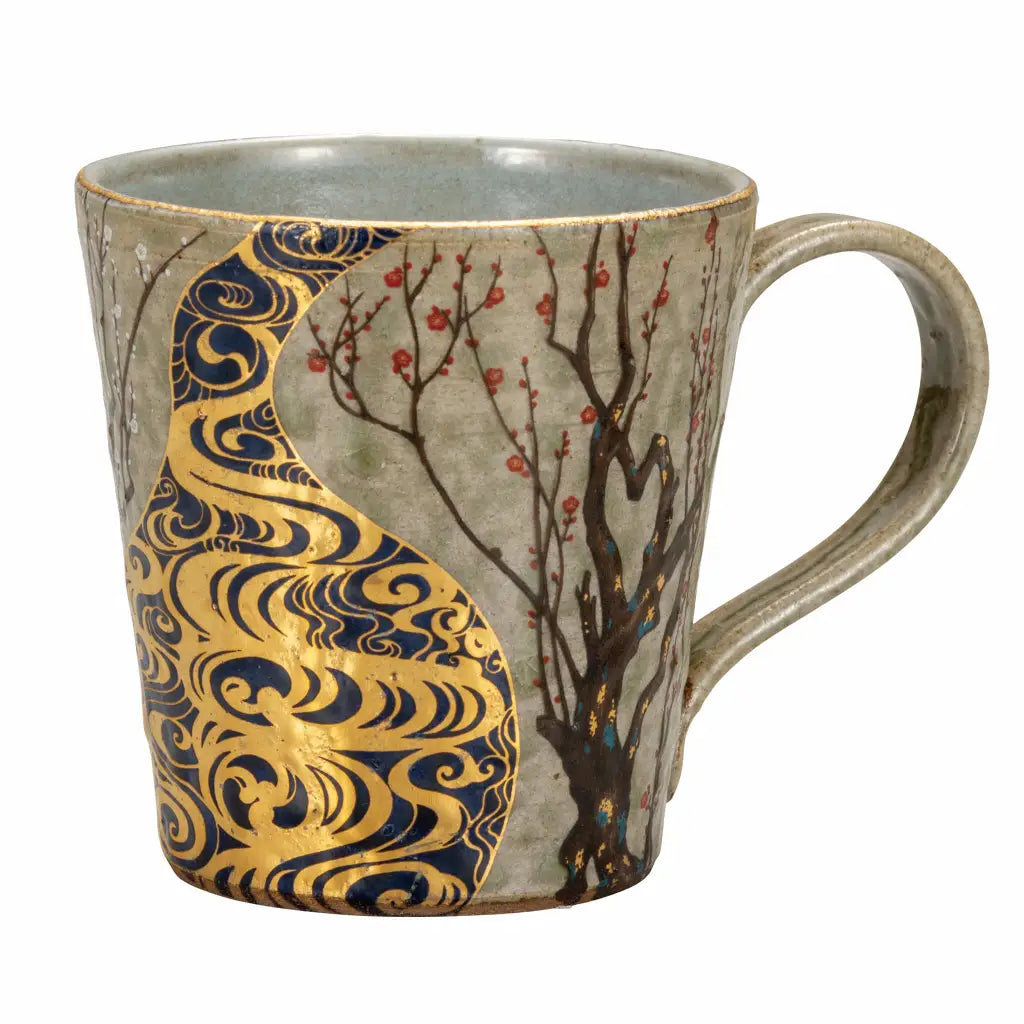 Kutani Korin-style Plum Blossom Mug - Link in Japan