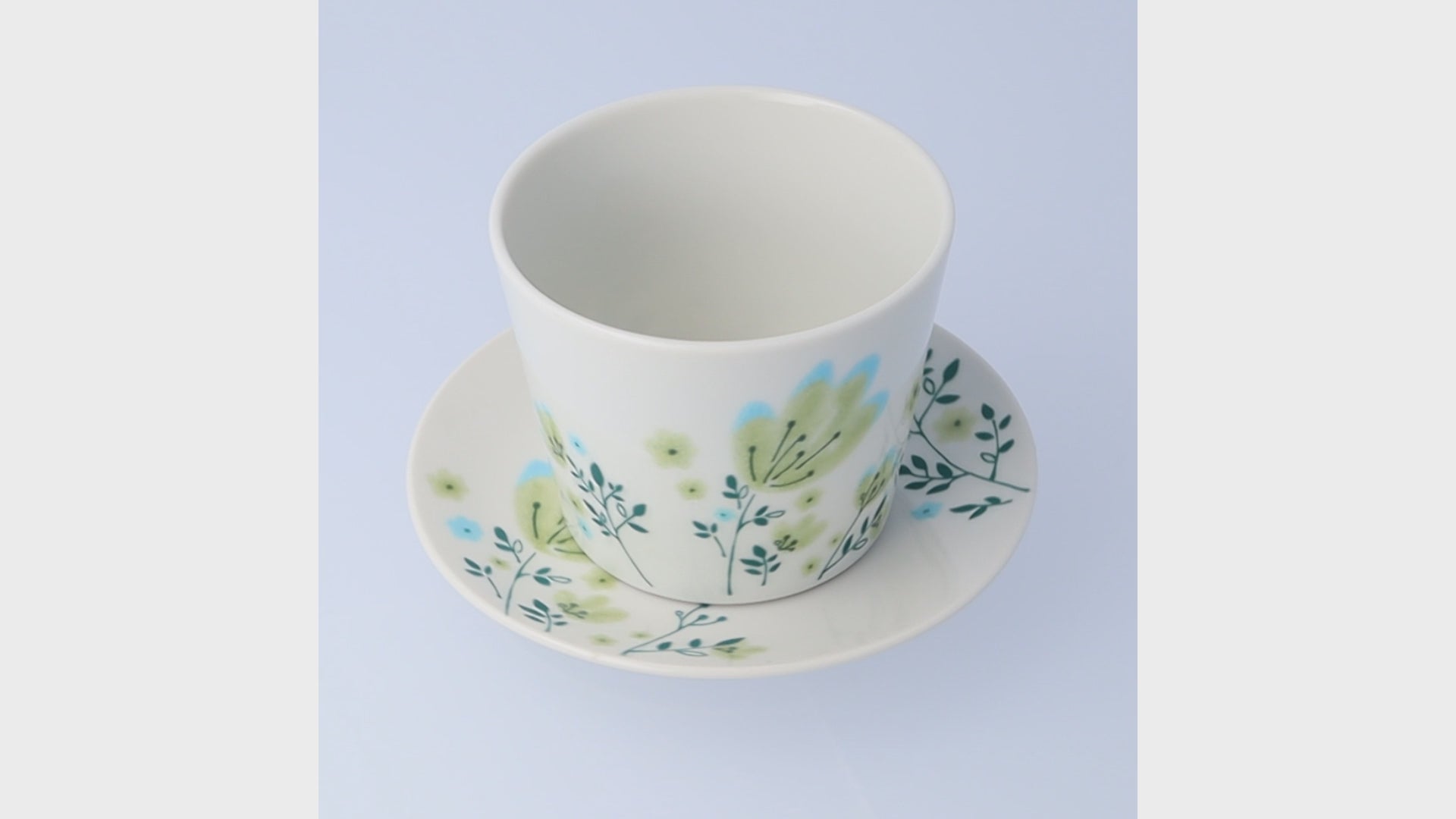 Harekutani Spring flowers (green) Cup and Saucer