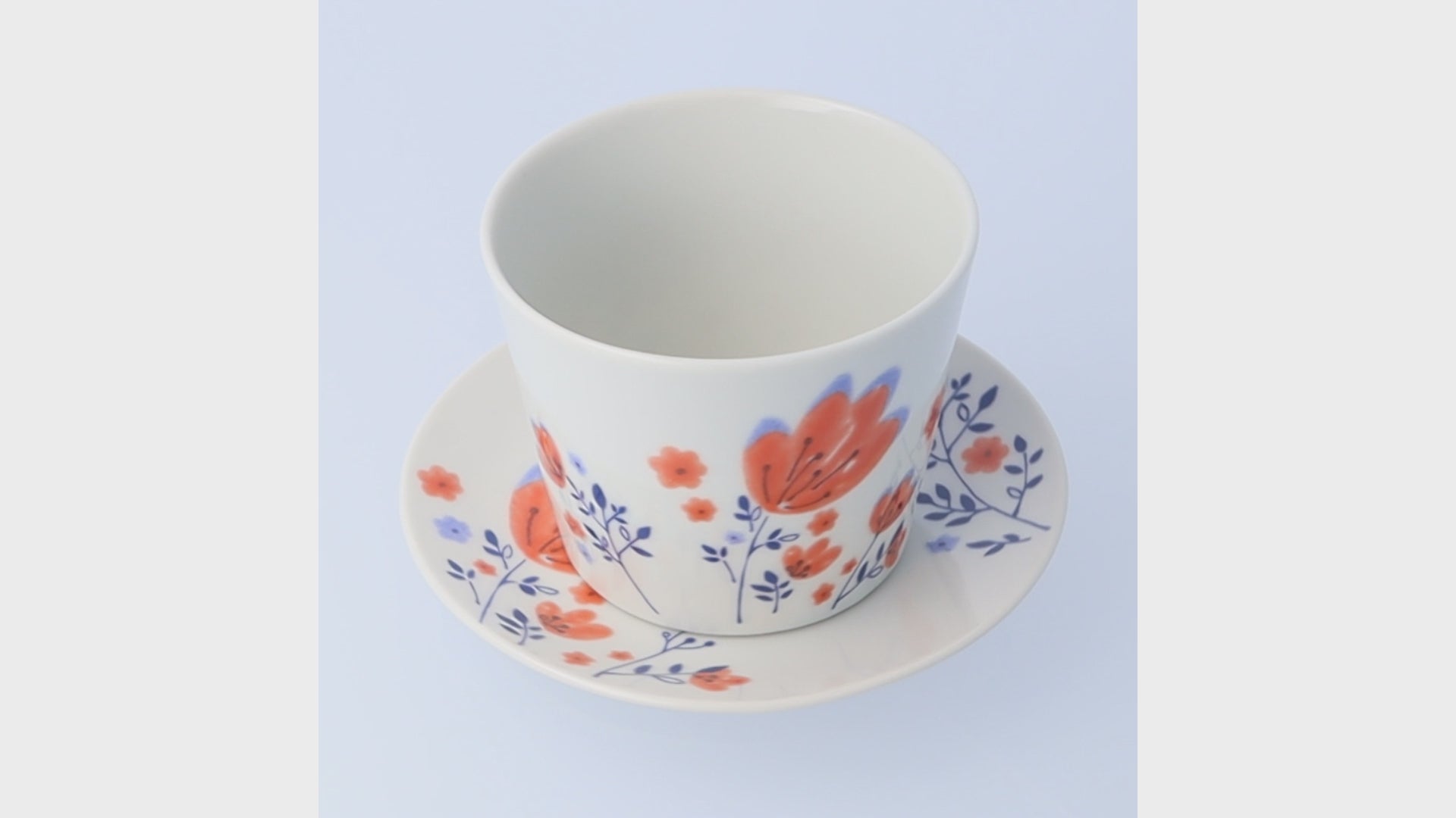 Harekutani Spring flowers (red) Cup and Saucer